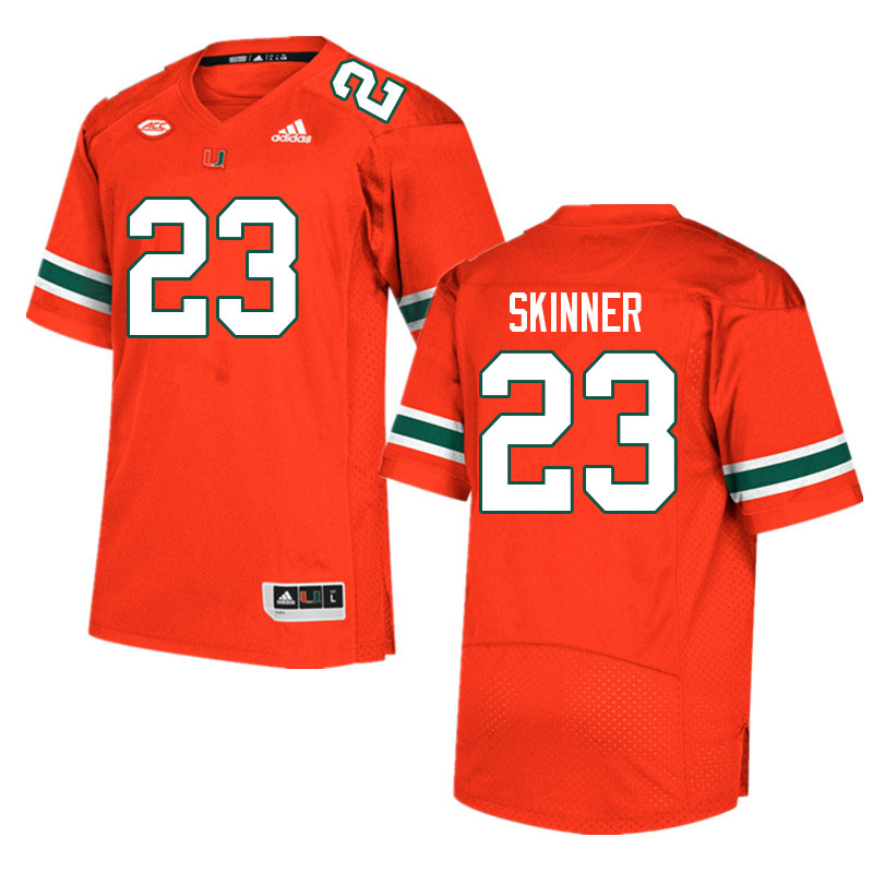 Men #23 Jaleel Skinner Miami Hurricanes College Football Jerseys Sale-Orange
